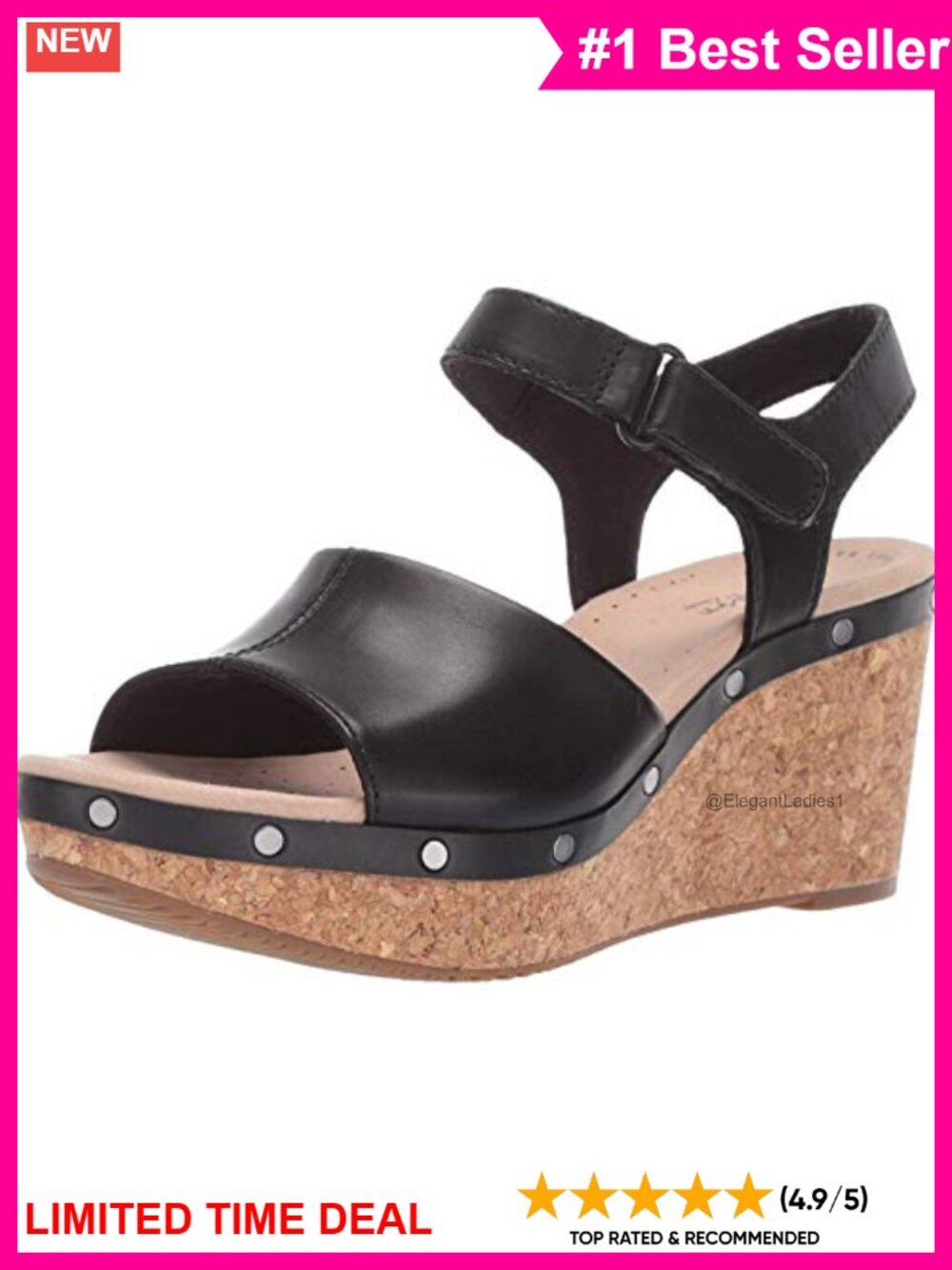 Clarks Cushion Soft OrthoLite Wedge Sandal